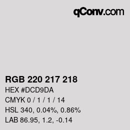 Color code: RGB 220 217 218 | qconv.com