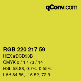Farbcode: RGB 220 217 59 | qconv.com