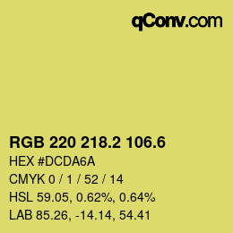カラーコード: RGB 220 218.2 106.6 | qconv.com