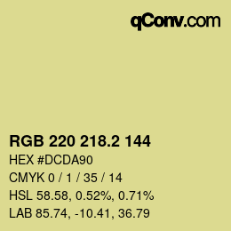 カラーコード: RGB 220 218.2 144 | qconv.com