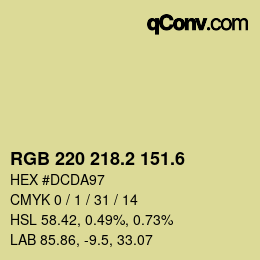 カラーコード: RGB 220 218.2 151.6 | qconv.com
