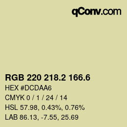 カラーコード: RGB 220 218.2 166.6 | qconv.com