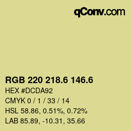 カラーコード: RGB 220 218.6 146.6 | qconv.com