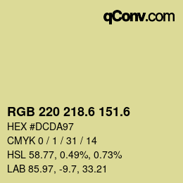 カラーコード: RGB 220 218.6 151.6 | qconv.com