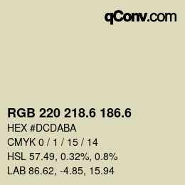 カラーコード: RGB 220 218.6 186.6 | qconv.com