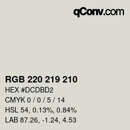Farbcode: RGB 220 219 210 | qconv.com