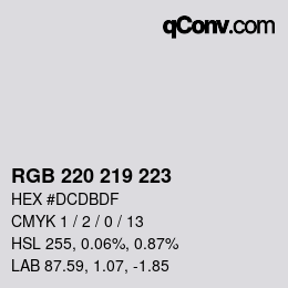 カラーコード: RGB 220 219 223 | qconv.com
