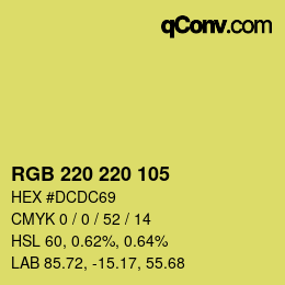 Color code: RGB 220 220 105 | qconv.com