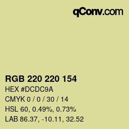 Color code: RGB 220 220 154 | qconv.com