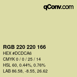Color code: RGB 220 220 166 | qconv.com