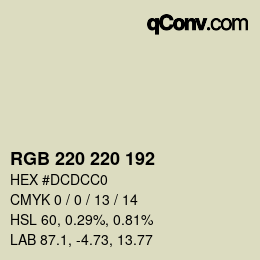 Color code: RGB 220 220 192 | qconv.com