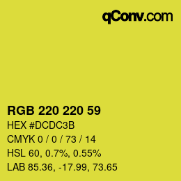 Color code: RGB 220 220 59 | qconv.com