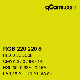 Color code: RGB 220 220 8 | qconv.com