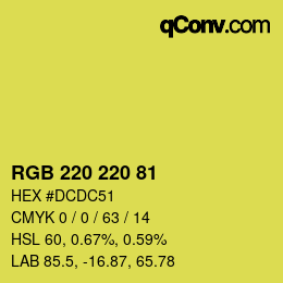 Color code: RGB 220 220 81 | qconv.com