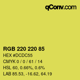 Color code: RGB 220 220 85 | qconv.com