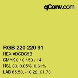 Color code: RGB 220 220 91 | qconv.com