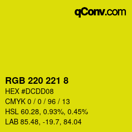 カラーコード: RGB 220 221 8 | qconv.com