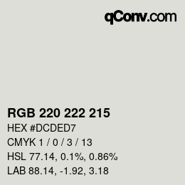 Color code: RGB 220 222 215 | qconv.com