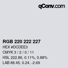 Código de color: RGB 220 222 227 | qconv.com