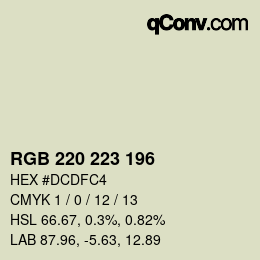 Farbcode: RGB 220 223 196 | qconv.com
