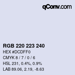 Color code: RGB 220 223 240 | qconv.com