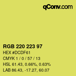 Color code: RGB 220 223 97 | qconv.com