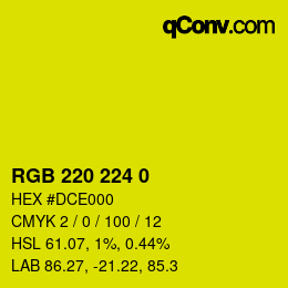 颜色代码: RGB 220 224 0 | qconv.com