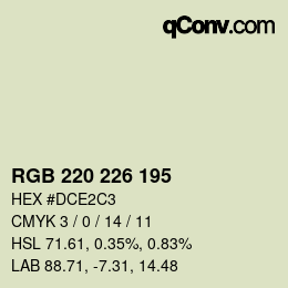 颜色代码: RGB 220 226 195 | qconv.com