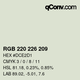 Color code: RGB 220 226 209 | qconv.com