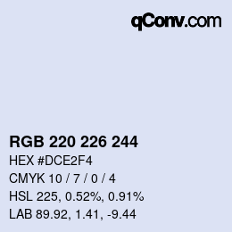 Color code: RGB 220 226 244 | qconv.com