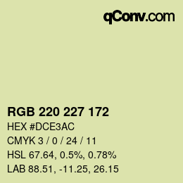 Color code: RGB 220 227 172 | qconv.com