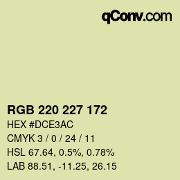 Code couleur: RGB 220 227 172 | qconv.com