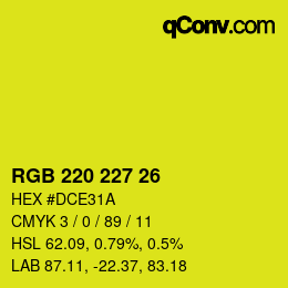 Color code: RGB 220 227 26 | qconv.com