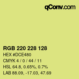 Color code: RGB 220 228 128 | qconv.com