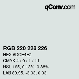 Code couleur: RGB 220 228 226 | qconv.com