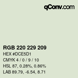 Color code: RGB 220 229 209 | qconv.com