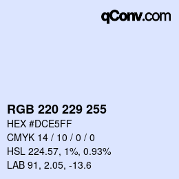 Color code: RGB 220 229 255 | qconv.com