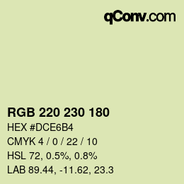カラーコード: RGB 220 230 180 | qconv.com