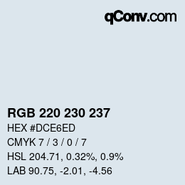 Farbcode: RGB 220 230 237 | qconv.com