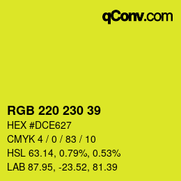 カラーコード: RGB 220 230 39 | qconv.com