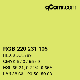 Color code: RGB 220 231 105 | qconv.com