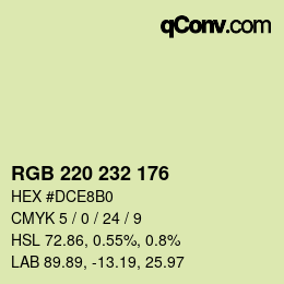 Código de color: RGB 220 232 176 | qconv.com
