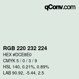 Code couleur: RGB 220 232 224 | qconv.com