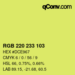 Color code: RGB 220 233 103 | qconv.com