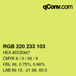 カラーコード: RGB 220 233 103 | qconv.com