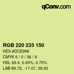 Farbcode: RGB 220 233 150 | qconv.com