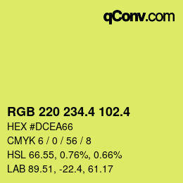 カラーコード: RGB 220 234.4 102.4 | qconv.com