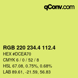 カラーコード: RGB 220 234.4 112.4 | qconv.com