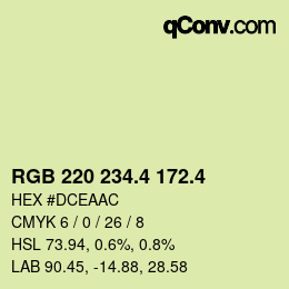 カラーコード: RGB 220 234.4 172.4 | qconv.com