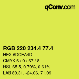 カラーコード: RGB 220 234.4 77.4 | qconv.com